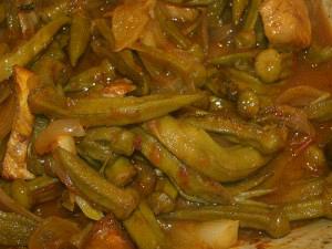 Okra with olive oil
