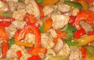 Pork with peppers and mustard