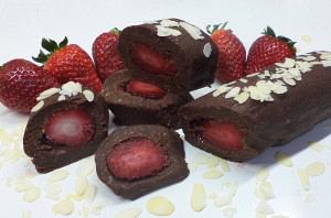 Chocolate and strawberry roll
