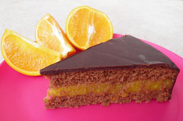 Chocolate and orange cream cake